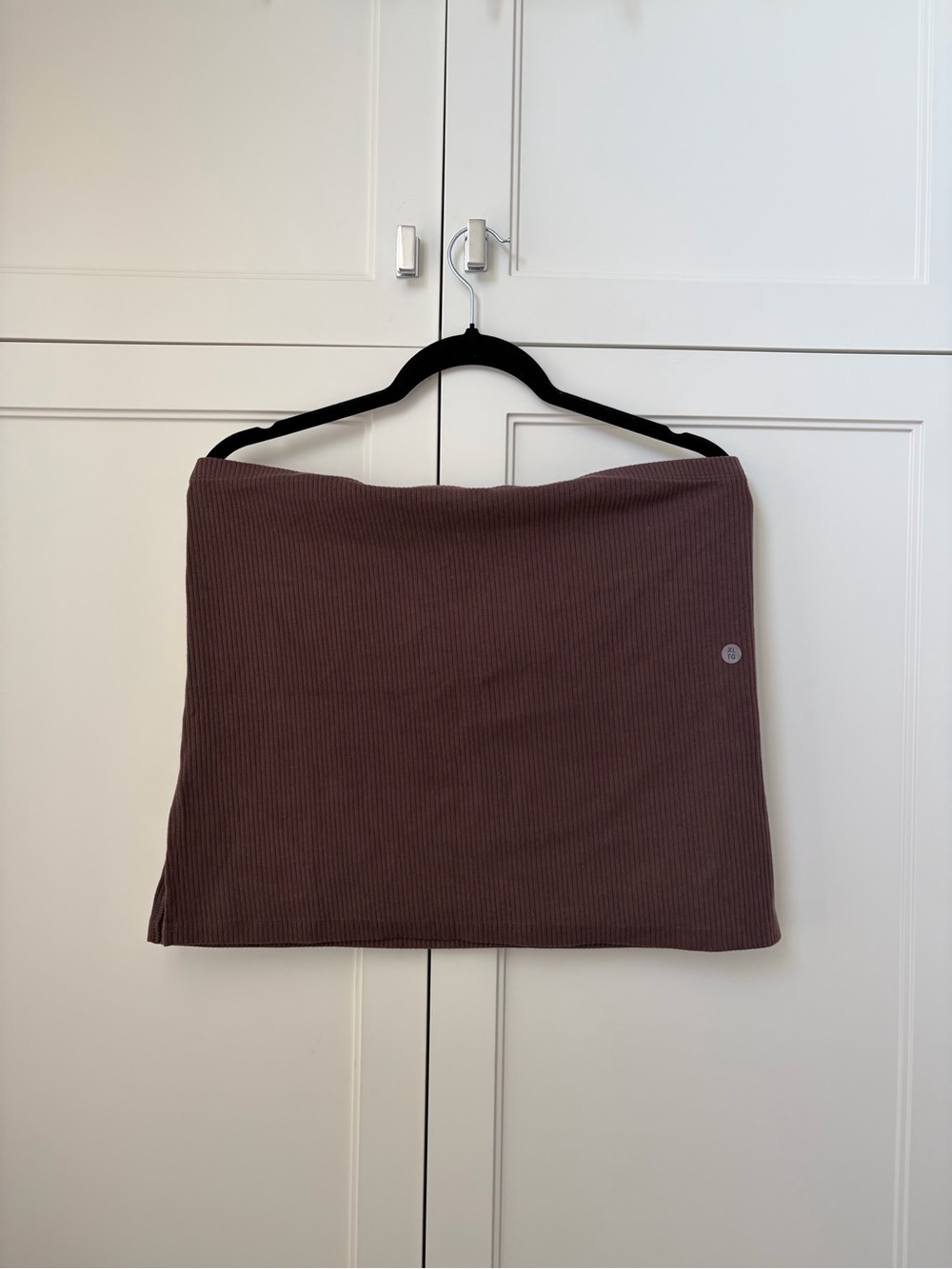 American Eagle Outfitters Ribbed Tube Top in Mauve Brown